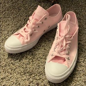 Pink satin Converse